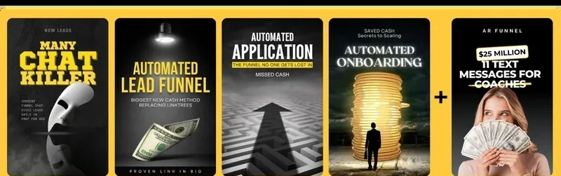 Manychat Killer · Automated Lead Funnel · Automated Application · Automated Onboarding · 11 Text Messages bonus