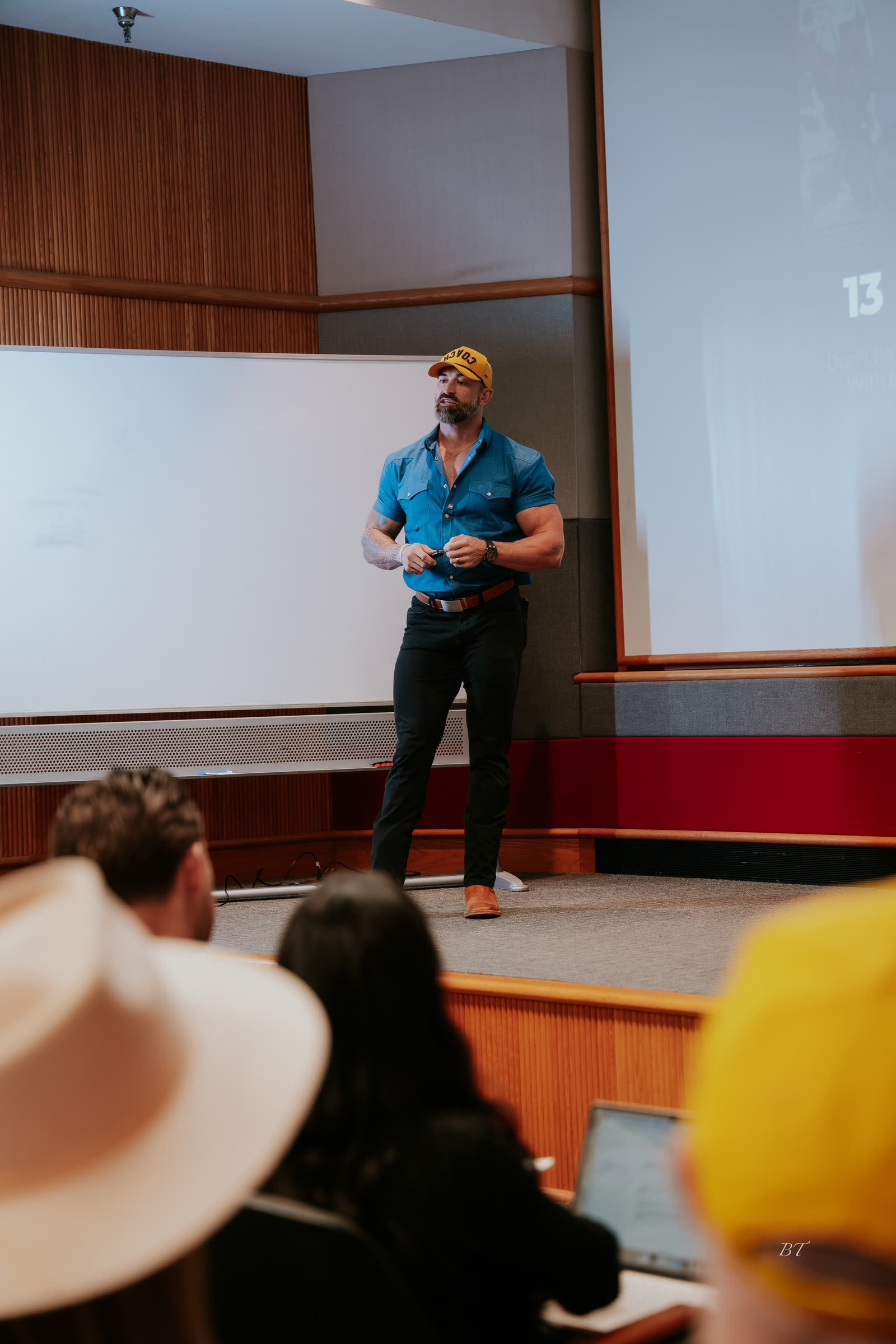 Mike presenting on stage at Lead Summit