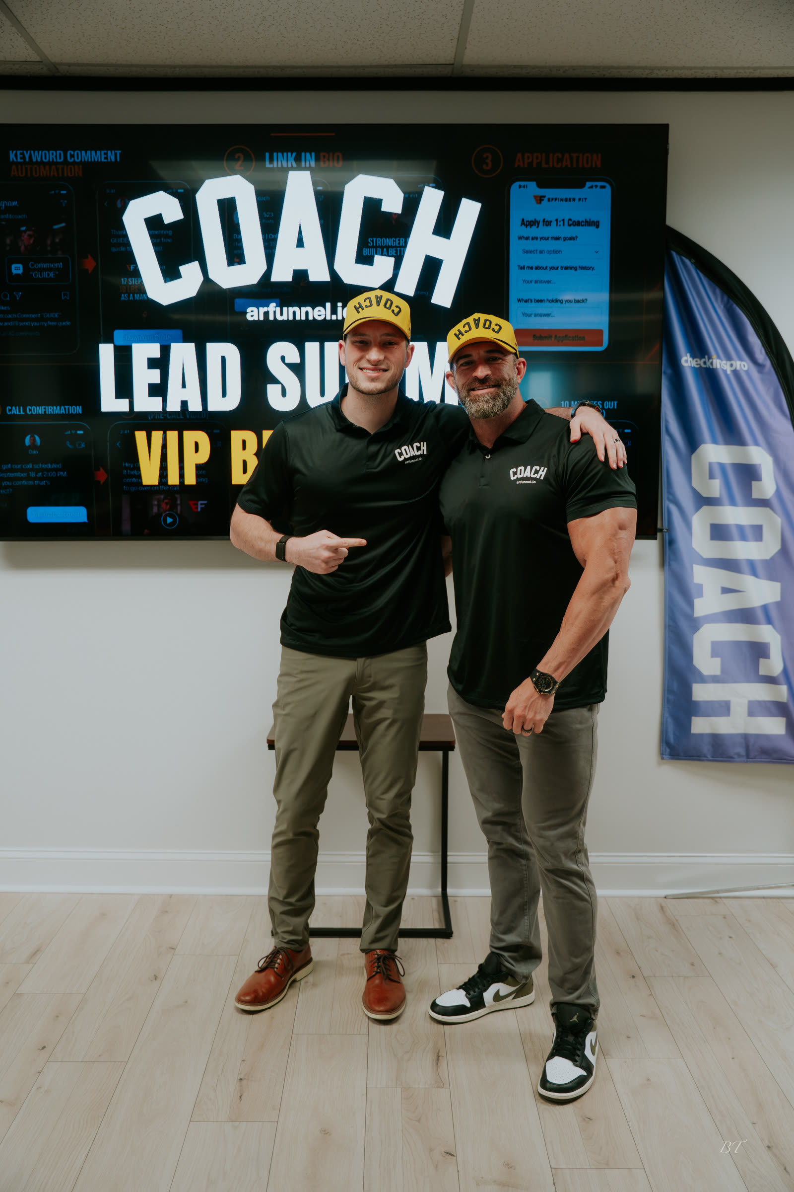 Mike and Bakker at the Lead Summit VIP screen