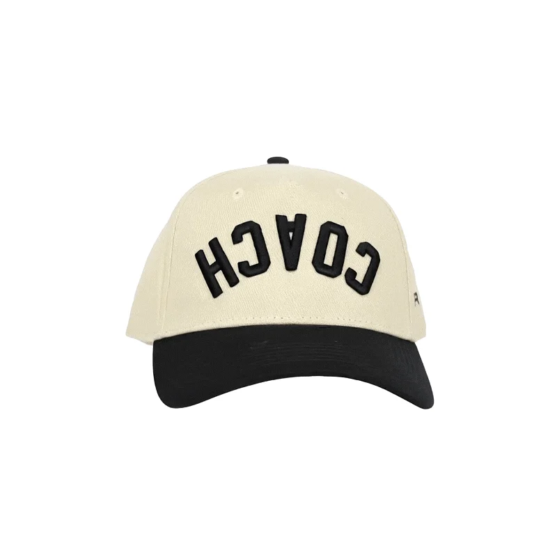COACH Hat, Black and Cream, front view