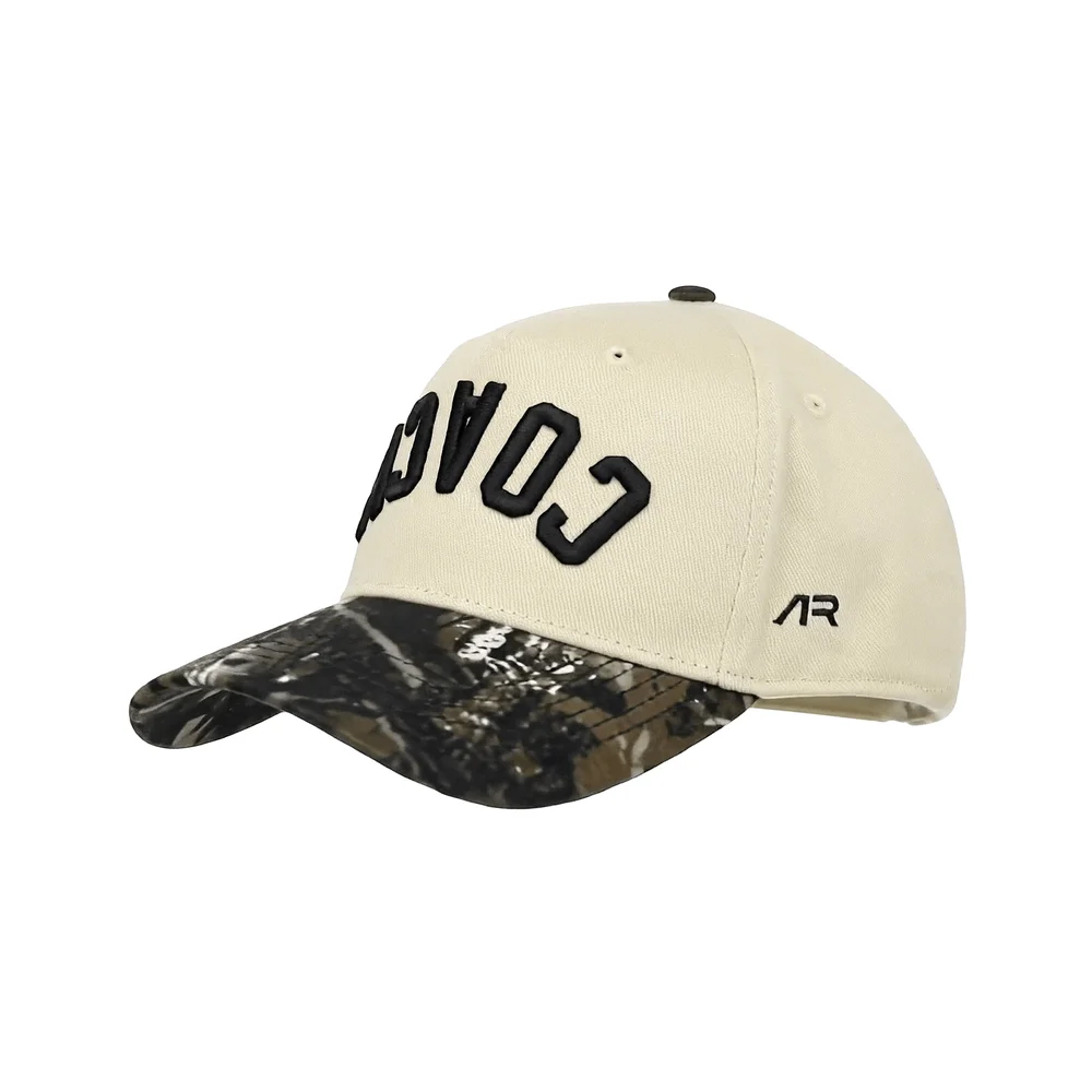 COACH Hat, Camo and Cream, quarter front, ar side