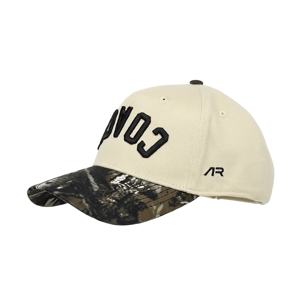 COACH Hat, Camo and Cream, quarter front, ar side
