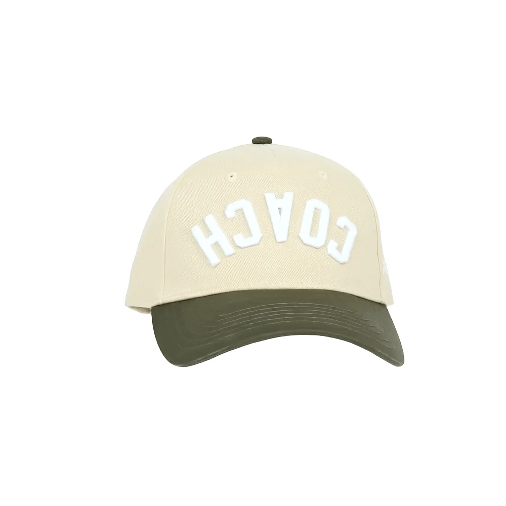 COACH Hat, Olive and Cream, front view