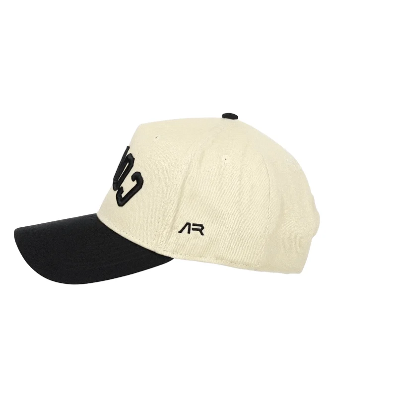 COACH Hat, Black and Cream, side, ar mark