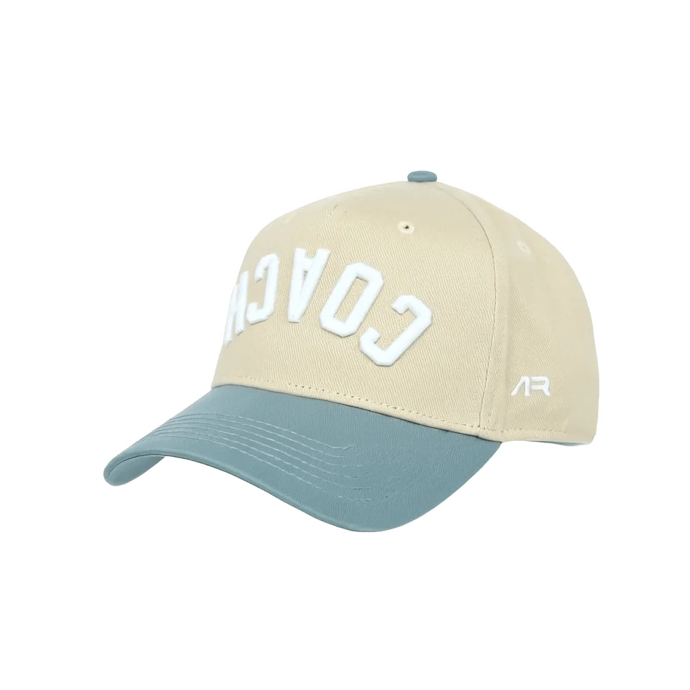 COACH Hat, Sky Blue and Cream, quarter front, ar side