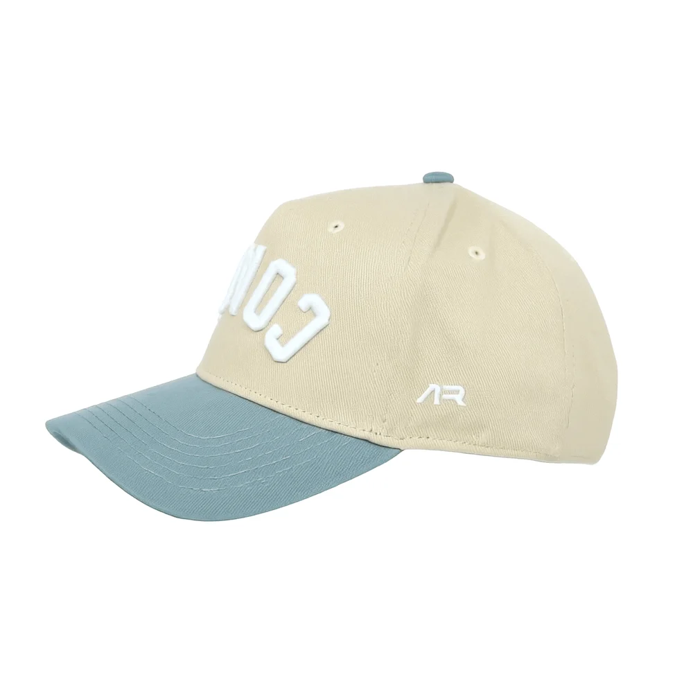 COACH Hat, Sky Blue and Cream, side, ar mark