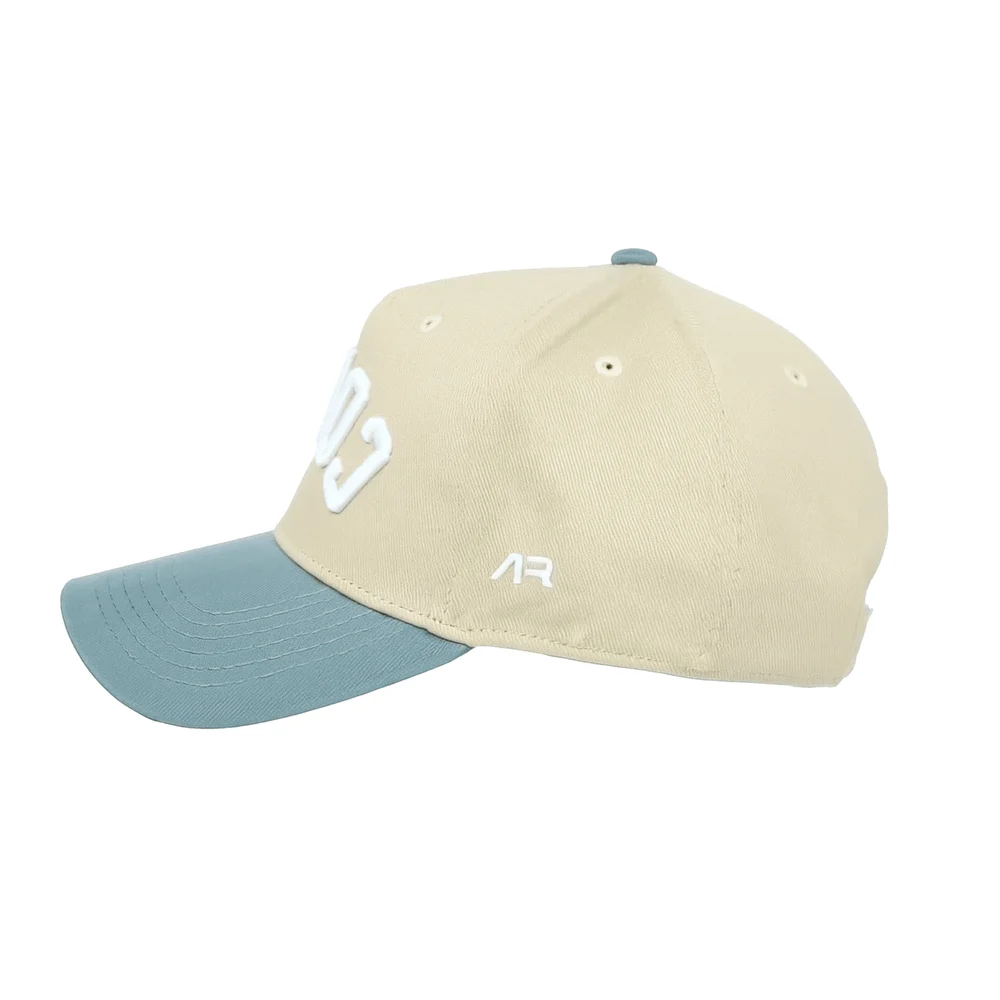 COACH Hat, Sky Blue and Cream, side, ar mark
