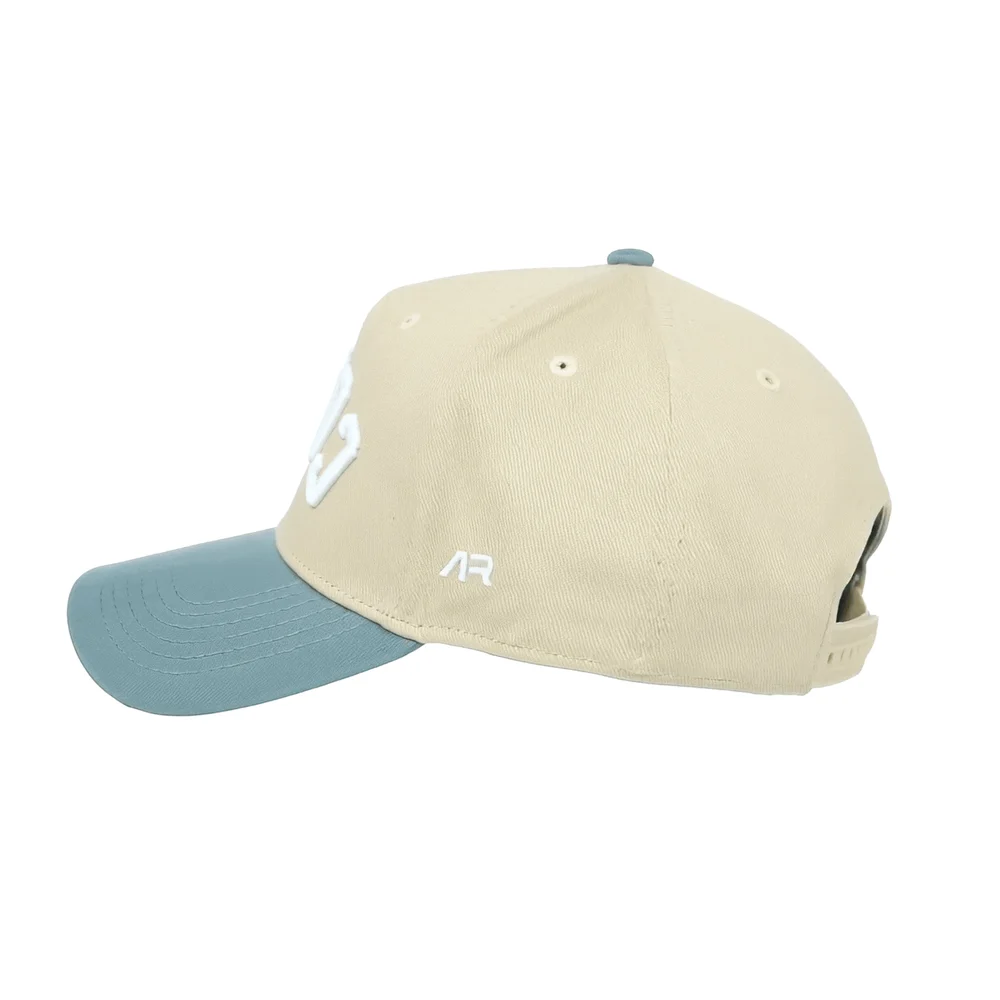 COACH Hat, Sky Blue and Cream, side, ar mark
